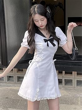 Bollrllr Vintage Dress Women Elegant Sexy Japanese One Piece